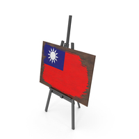 Taiwan Country Flag Paint On Wooden Board PNG & PSD Images