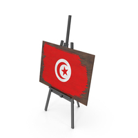 Tunisia Country Flag Paint On Wooden Board PNG & PSD Images