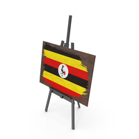Uganda Country Flag Paint On Wooden Board PNG & PSD Images