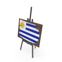 Uruguay Country Flag Paint On Wooden Board PNG & PSD Images