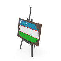 Uzbekistan Country Flag Paint On Wooden Board PNG & PSD Images