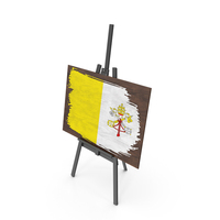 Vatican City Country Flag Paint On Wooden Board PNG & PSD Images
