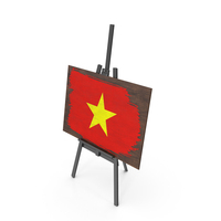 Vietnam Country Flag Paint On Wooden Board PNG & PSD Images
