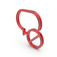 Bubble Chat Denied Icon Glass PNG & PSD Images