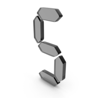 Digital Number 5 Icon Glass PNG & PSD Images