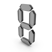 Digital Number 8 Icon Glass PNG & PSD Images