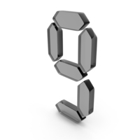Digital Number 9 Icon Glass PNG & PSD Images