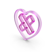 Heart Bandage Icon Glass PNG & PSD Images