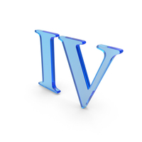 Roman Number 4 Icon Glass PNG & PSD Images