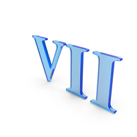 Glass Roman Number 7 Icon PNG & PSD Images