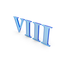 Roman Number 8 Icon Glass PNG & PSD Images