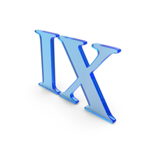 Roman Number 9 Icon Glass PNG & PSD Images
