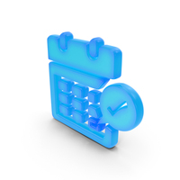 Calendar With Check Mark Symbol Glowing PNG & PSD Images