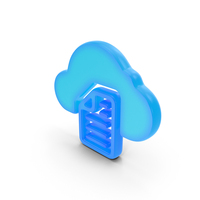 Cloud Document Symbol Glowing PNG & PSD Images