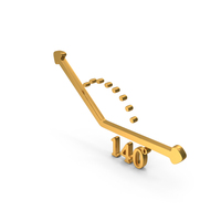 Gold Math 140 Degree Angle Icon PNG & PSD Images