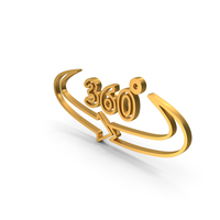 360 Degrees Icon Gold PNG & PSD Images