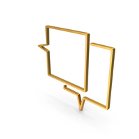 Speech Bubble Icon Gold PNG & PSD Images