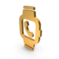 Large Smart Watch Calling Icon Gold PNG & PSD Images