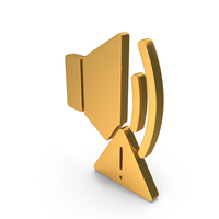 Sound Error Loudspeaker Icon Gold PNG & PSD Images