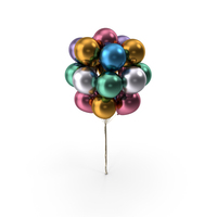 Bundle of Metallic Colorful Balloons PNG & PSD Images