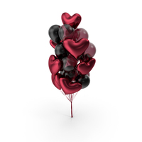 Bundle of Heart Balloons PNG & PSD Images