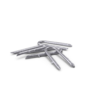 Pile of U type Flat Head Nails Double Barbed PNG & PSD Images