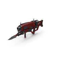 Sci Fi Rifle with Bayonet Red PNG & PSD Images