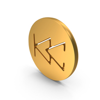 Fast Rewind Icon Gold PNG & PSD Images