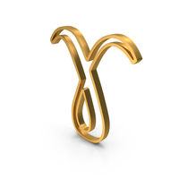 Out Line Rams Horn Latin Letter Icon Gold PNG & PSD Images