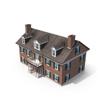 Classic Two-Story Brick House PNG & PSD Images