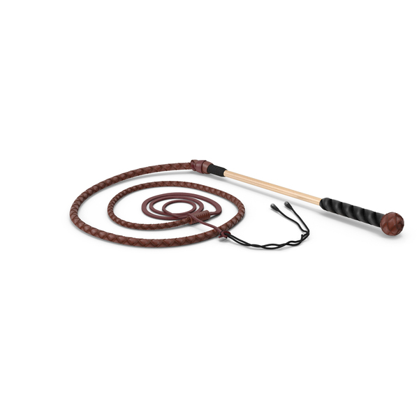 Braided Leather Bullwhip Coiled Brown PNG & PSD Images