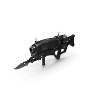 Assault Rifle Concept with Bayonet Black PNG & PSD Images