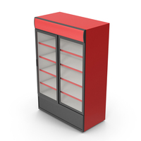 Double Sliding Door Beverage Cooler PNG & PSD Images