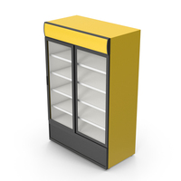 Yellow Double Door Beverage Refrigerator PNG & PSD Images