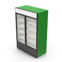 Green Double Sliding Door Beverage Refrigerator PNG & PSD Images