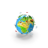 Stylized Cartoon Miniature Earth PNG & PSD Images