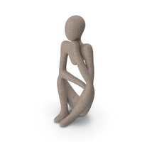 Human Sculpture in Thoughtful Pose White PNG & PSD Images