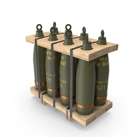 Military Artillery Shells 155mm in Transport Pallet PNG & PSD Images
