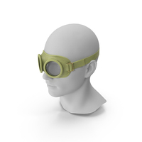 NATO Protection Goggles Green on Mannequin Head PNG & PSD Images