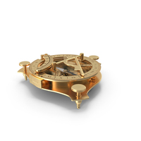 Folded Vintage Compass With Sundial PNG & PSD Images