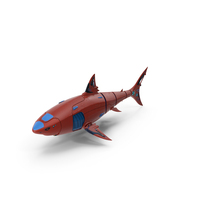 Sci Fi Shark Robot Red PNG & PSD Images