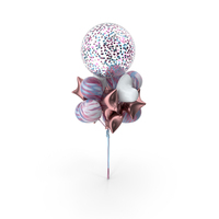 Balloon Composition With Big Glitter Confetti Balloon PNG & PSD Images