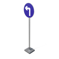 Turn Left Ahead Road Sign PNG & PSD Images