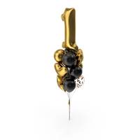 Decorative Composition With Number One Balloon PNG & PSD Images