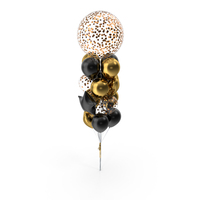 Balloon Composition With Big Glitter Confetti Balloon PNG & PSD Images