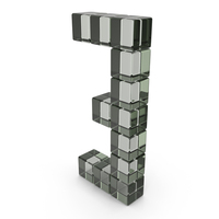 Digital Digit 3 Glass PNG & PSD Images