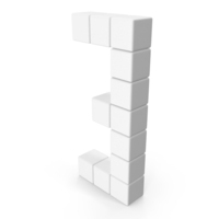 Digital Digit 3 White PNG & PSD Images