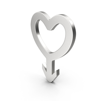 Gender Heart Symbol Silver PNG & PSD Images