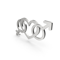 Silver Gender Heart Symbol PNG & PSD Images