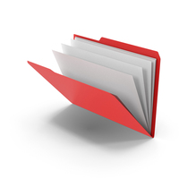 Red File Folder And Papers PNG & PSD Images